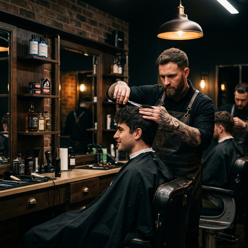 Barber pri práci